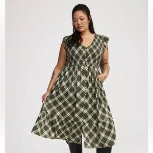 Midi ruffle sleeve tiered dress